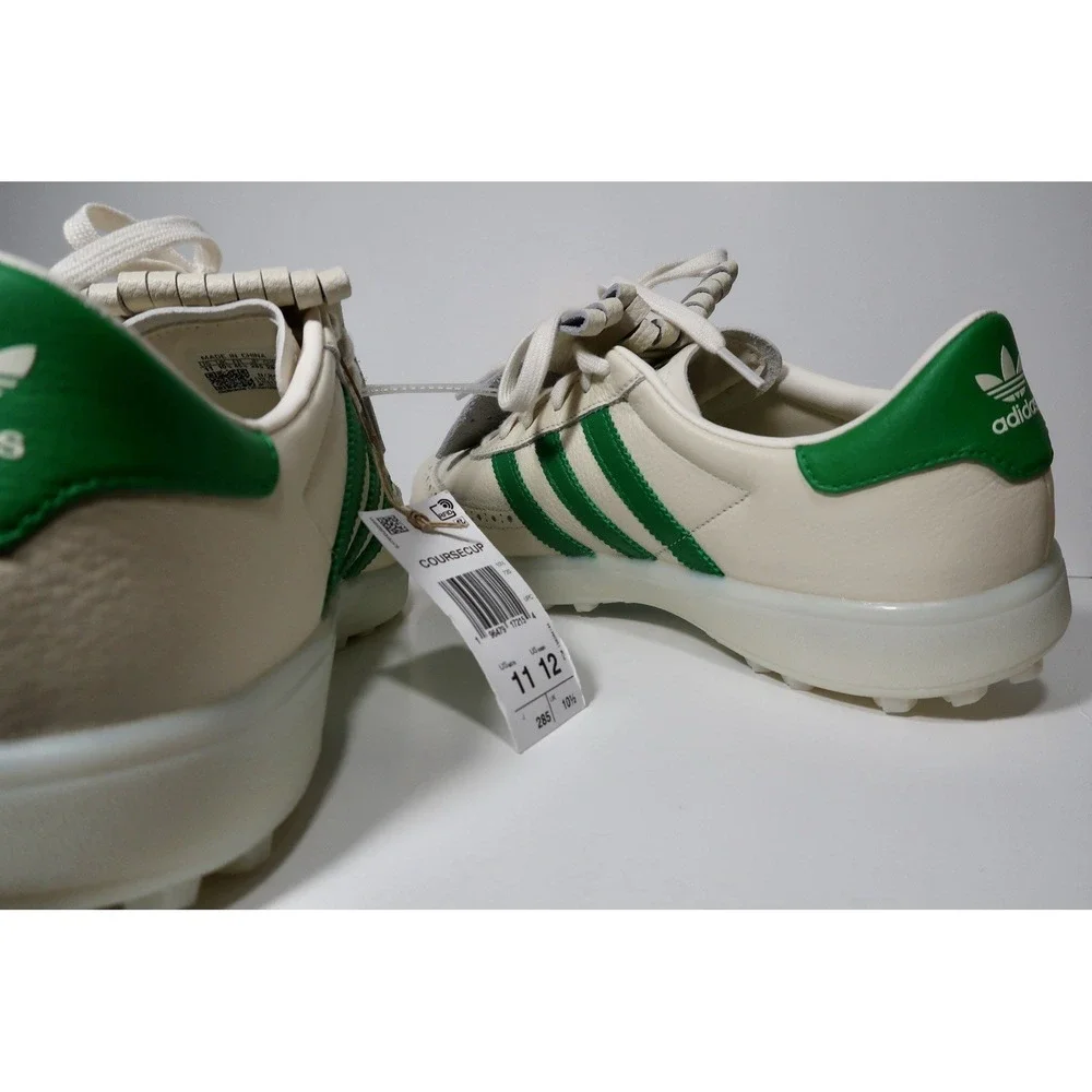 adidas Coursecup Men's Golf Shoes White/Green Leather Spiked US 11